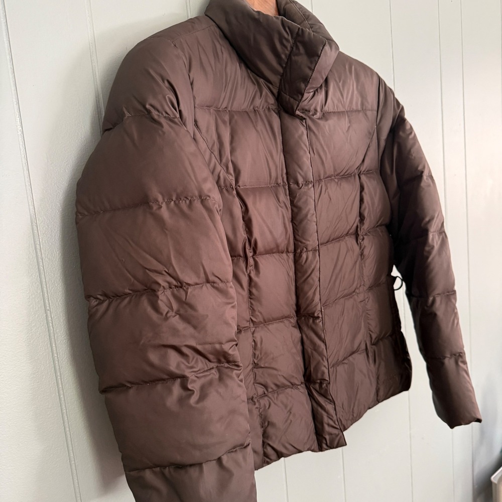 Eddie Bauer Womens Brown Goose Down Quilted Puffer Jacket Belted Sz XL Gorpcore - Picture 11 of 12